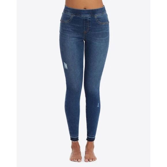 Spanx Distressed Ankle Skinny Jeans in Blue XL - Picture 1 of 9